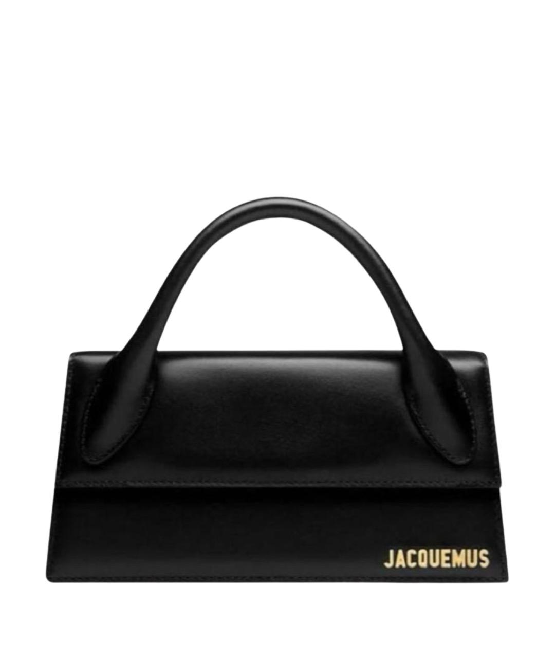 JACQUEMUS Черная кожаная сумка через плечо, фото 1