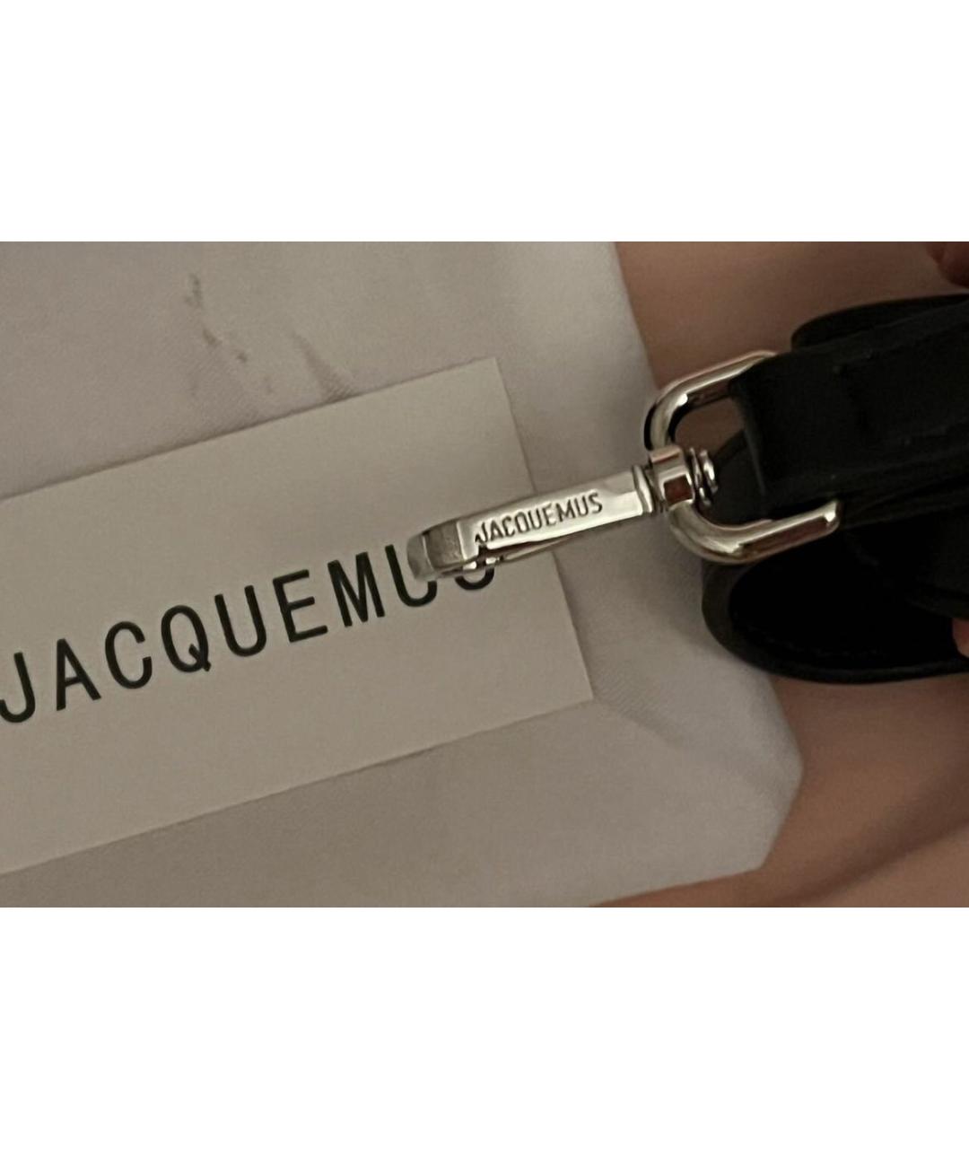 JACQUEMUS Черная кожаная сумка через плечо, фото 4