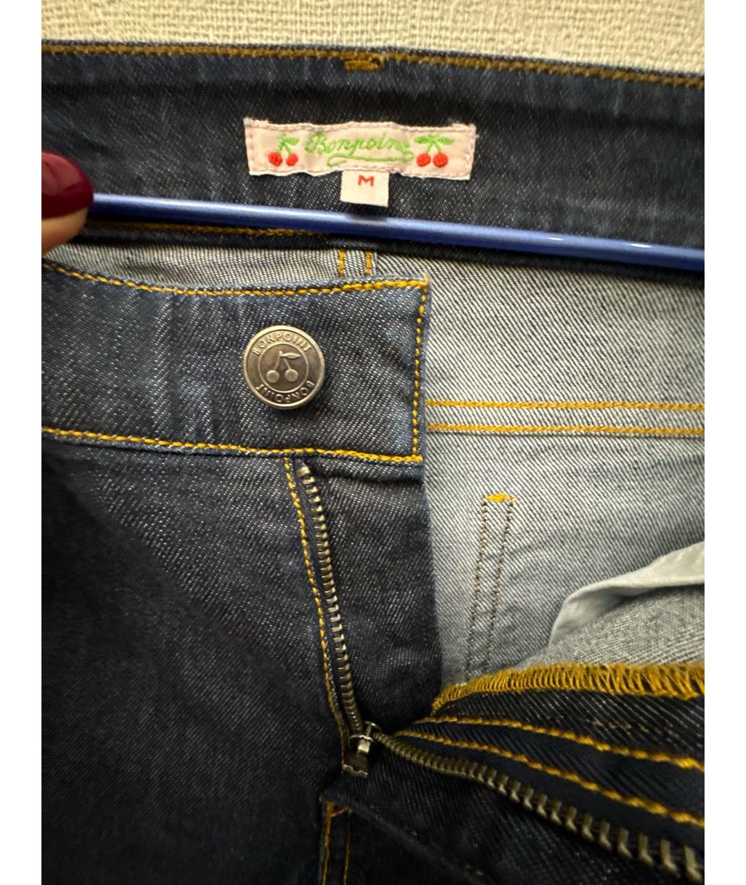 BONPOINT Темно-синие хлопковые джинсы слим, фото 3