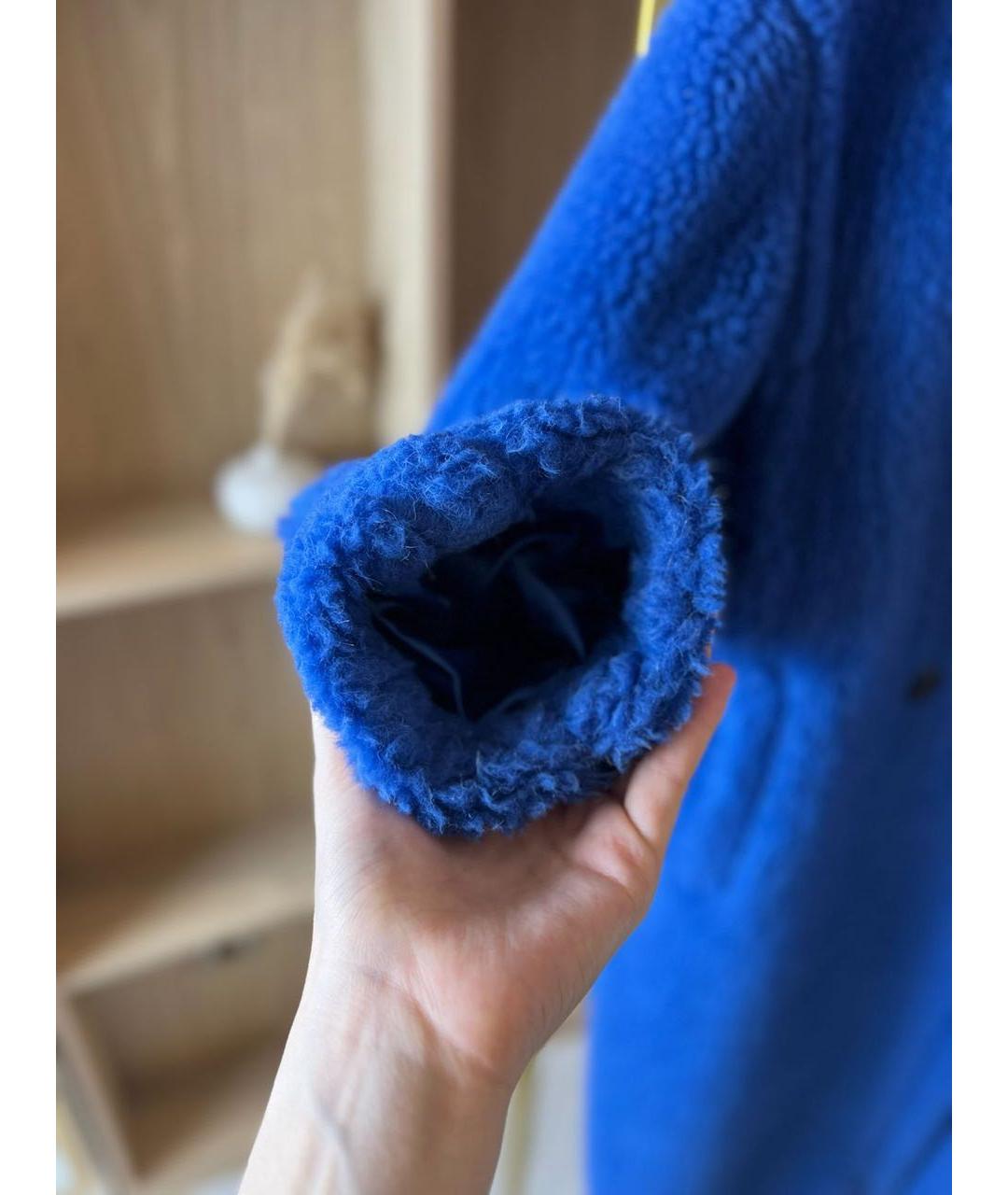MAX MARA Синяя шерстяная шуба, фото 6