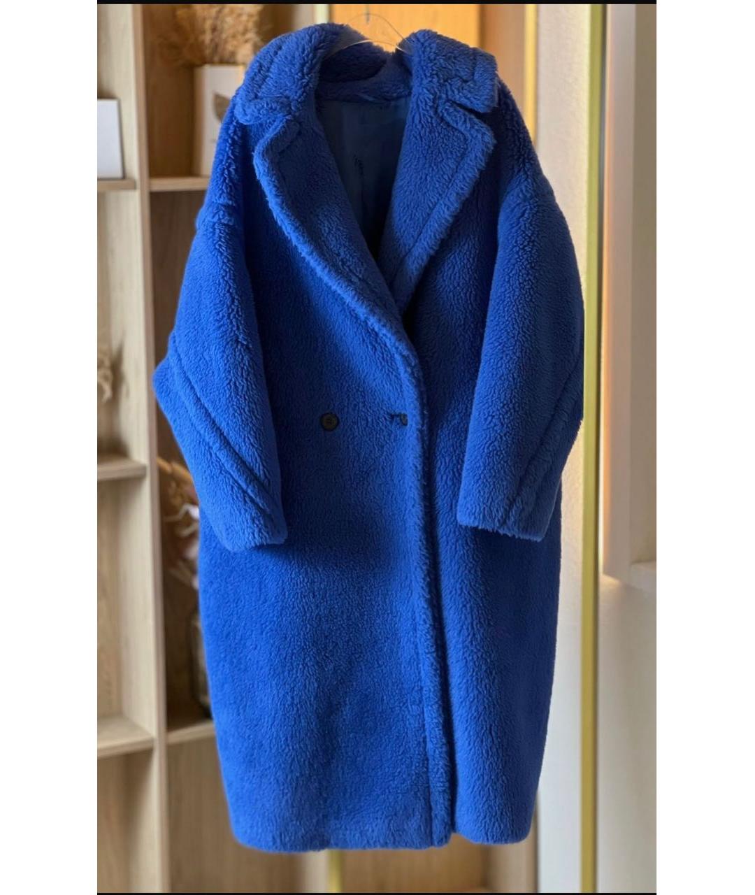 MAX MARA Синяя шерстяная шуба, фото 7