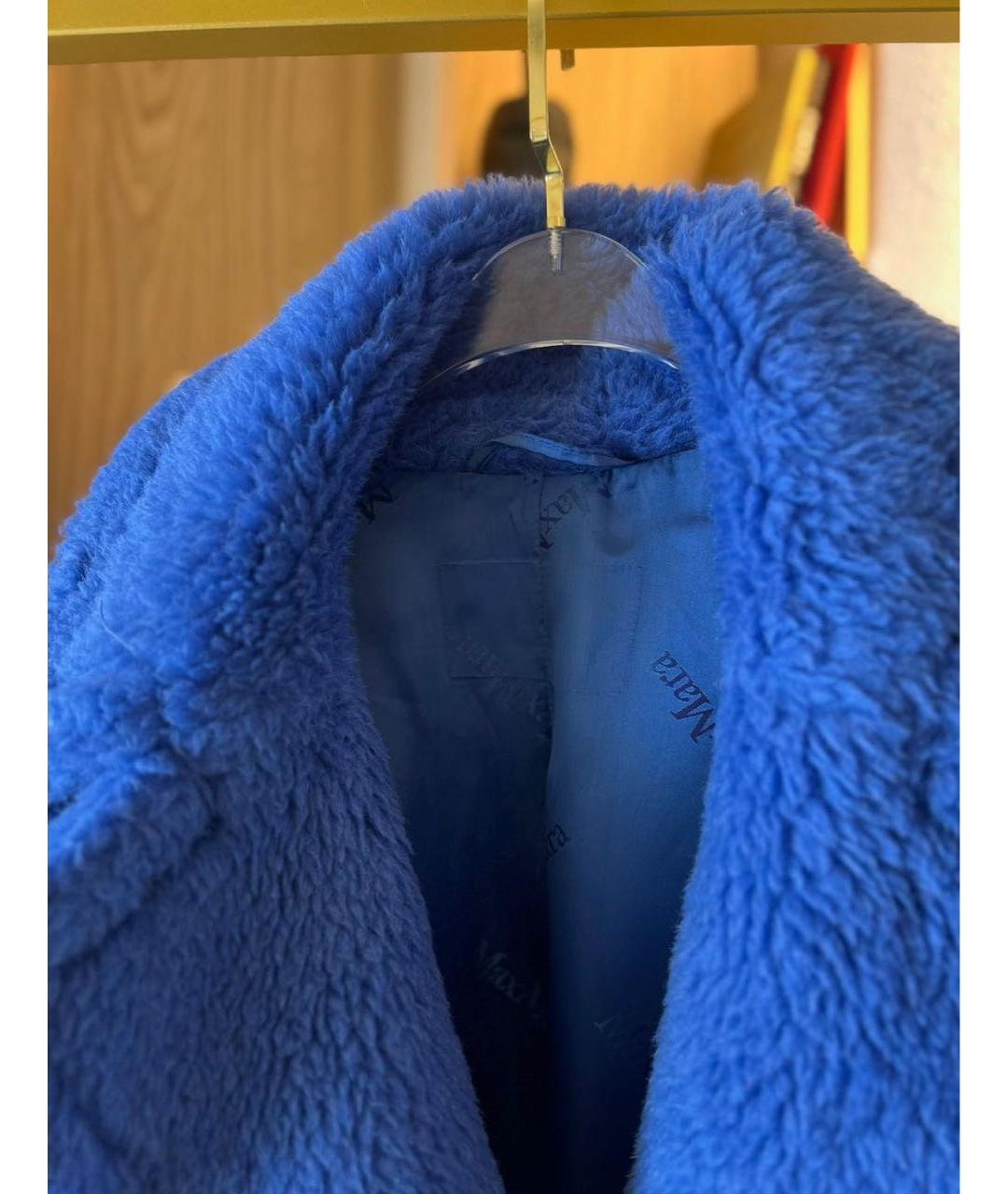 MAX MARA Синяя шерстяная шуба, фото 3