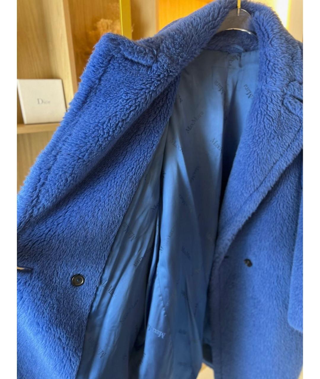 MAX MARA Синяя шерстяная шуба, фото 5