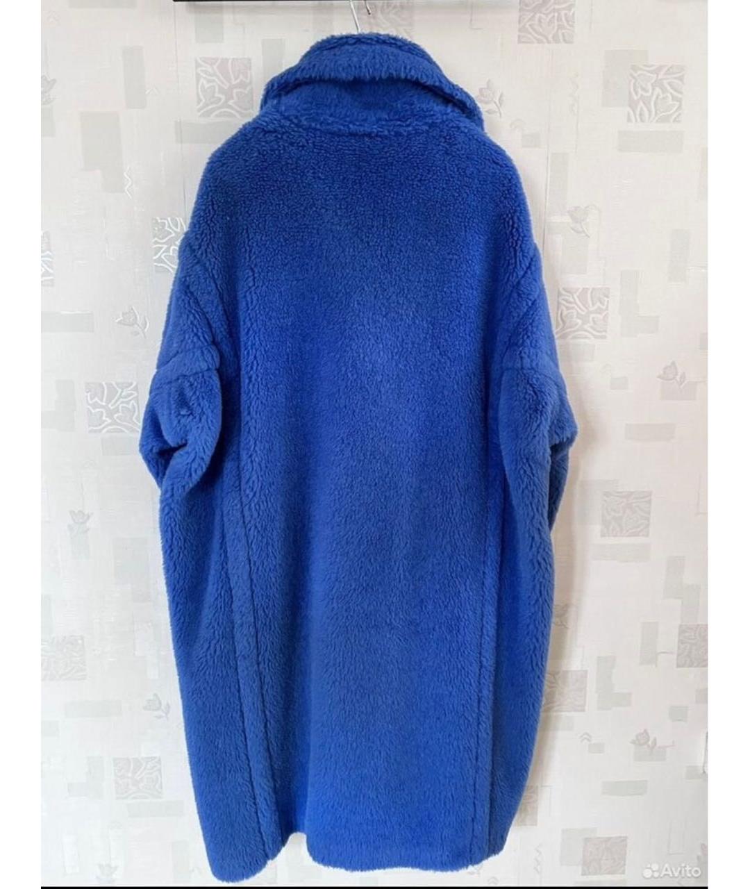 MAX MARA Синяя шерстяная шуба, фото 2