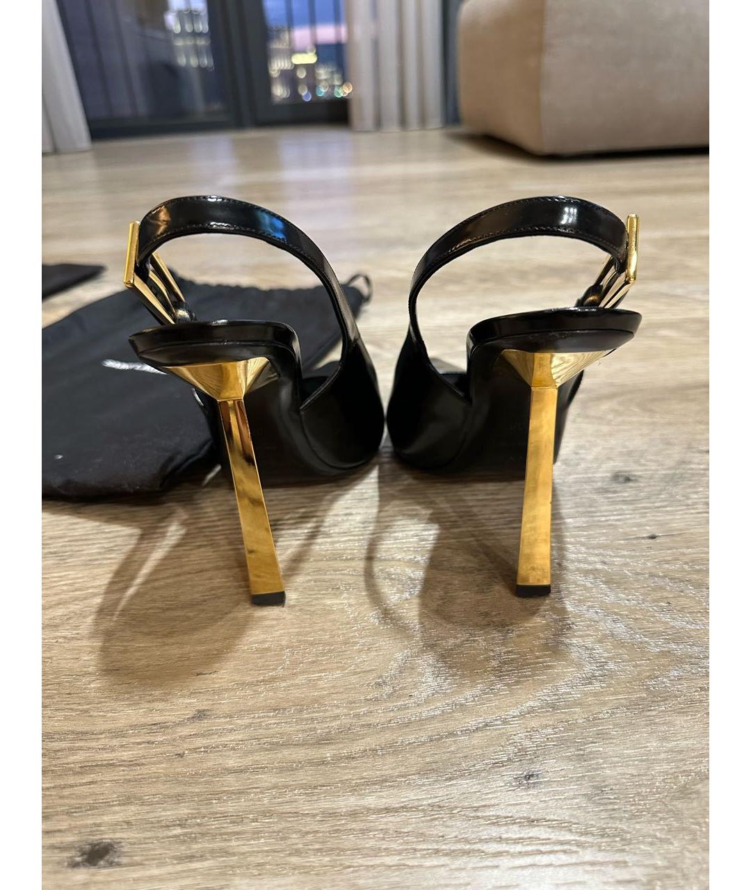 SAINT LAURENT Черные туфли из лакированной кожи, фото 4