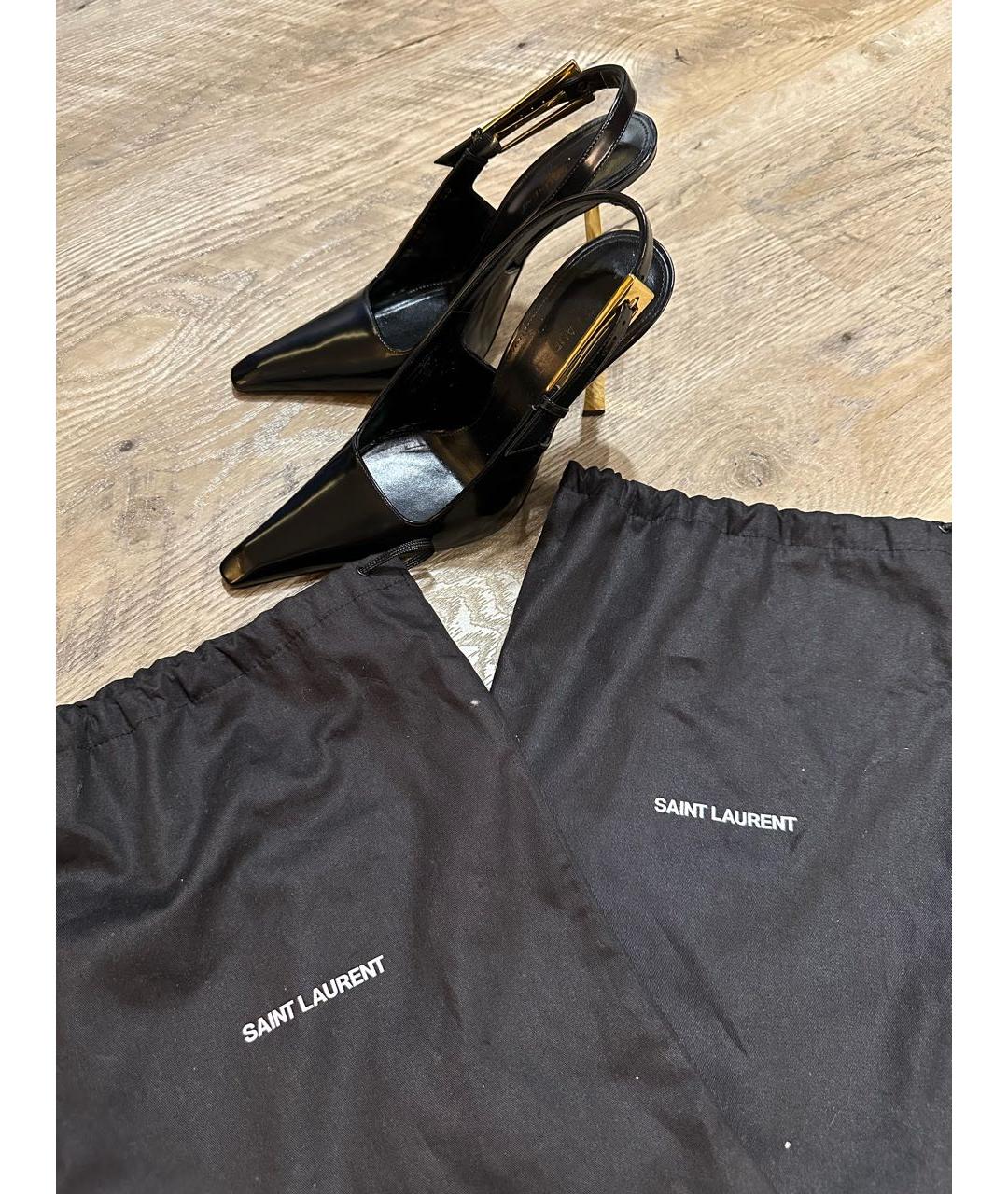 SAINT LAURENT Черные туфли из лакированной кожи, фото 6