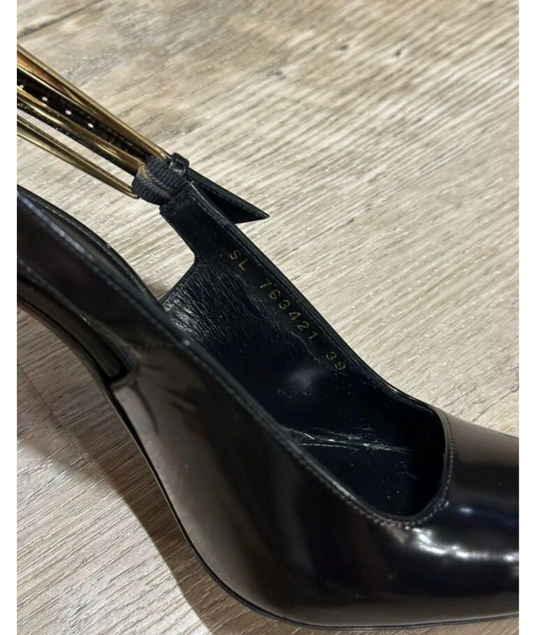 SAINT LAURENT Черные туфли из лакированной кожи, фото 7