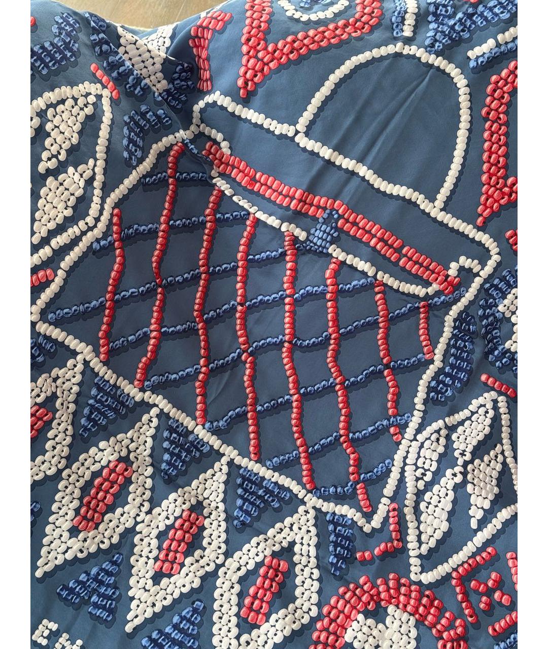 HERMES Темно-синий шелковый платок, фото 3