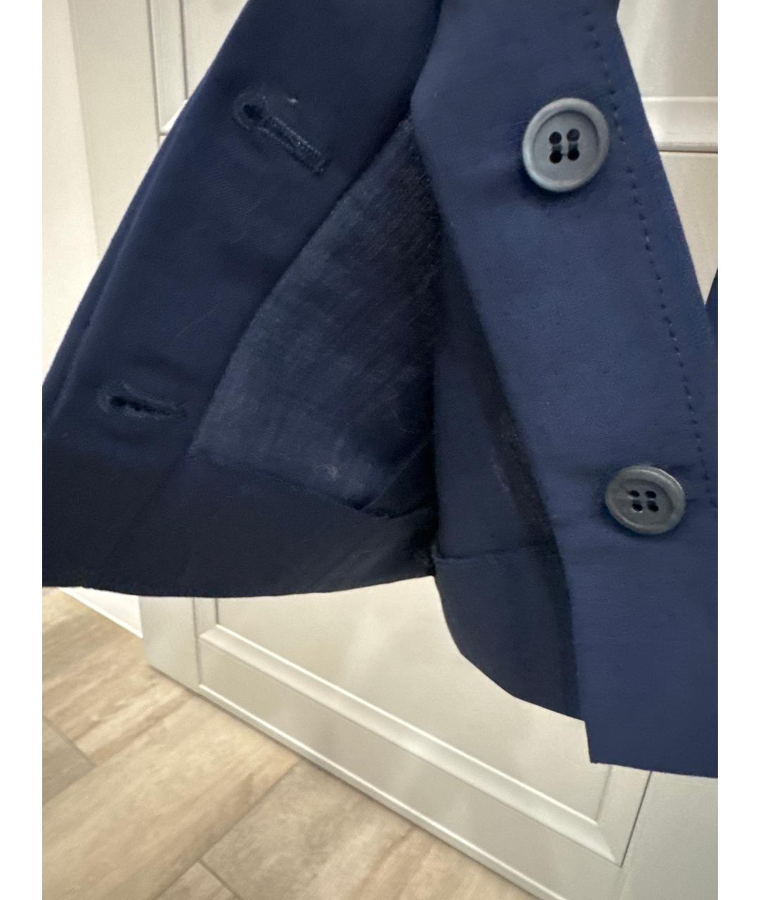 PRADA Синие хлопковые прямые брюки, фото 5