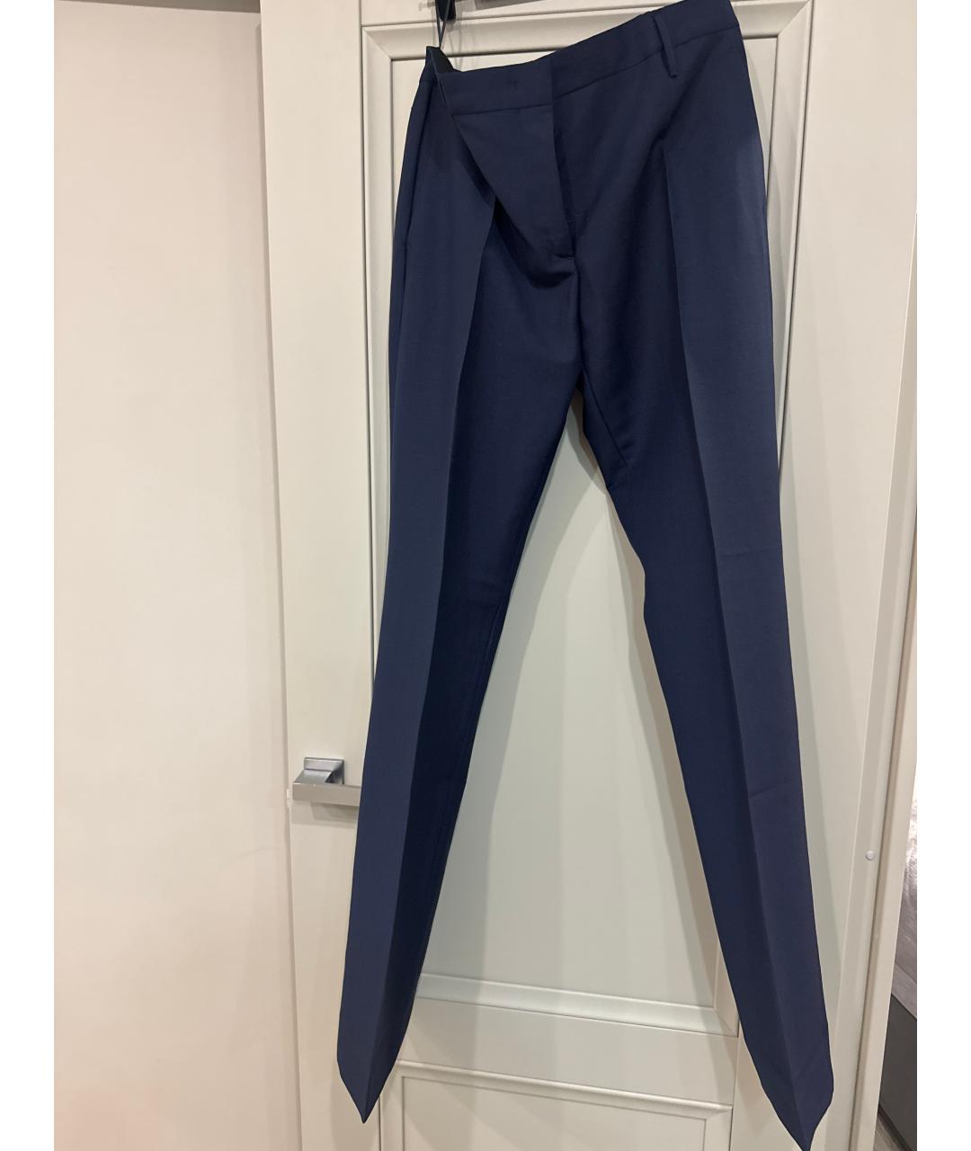 PRADA Синие хлопковые прямые брюки, фото 7