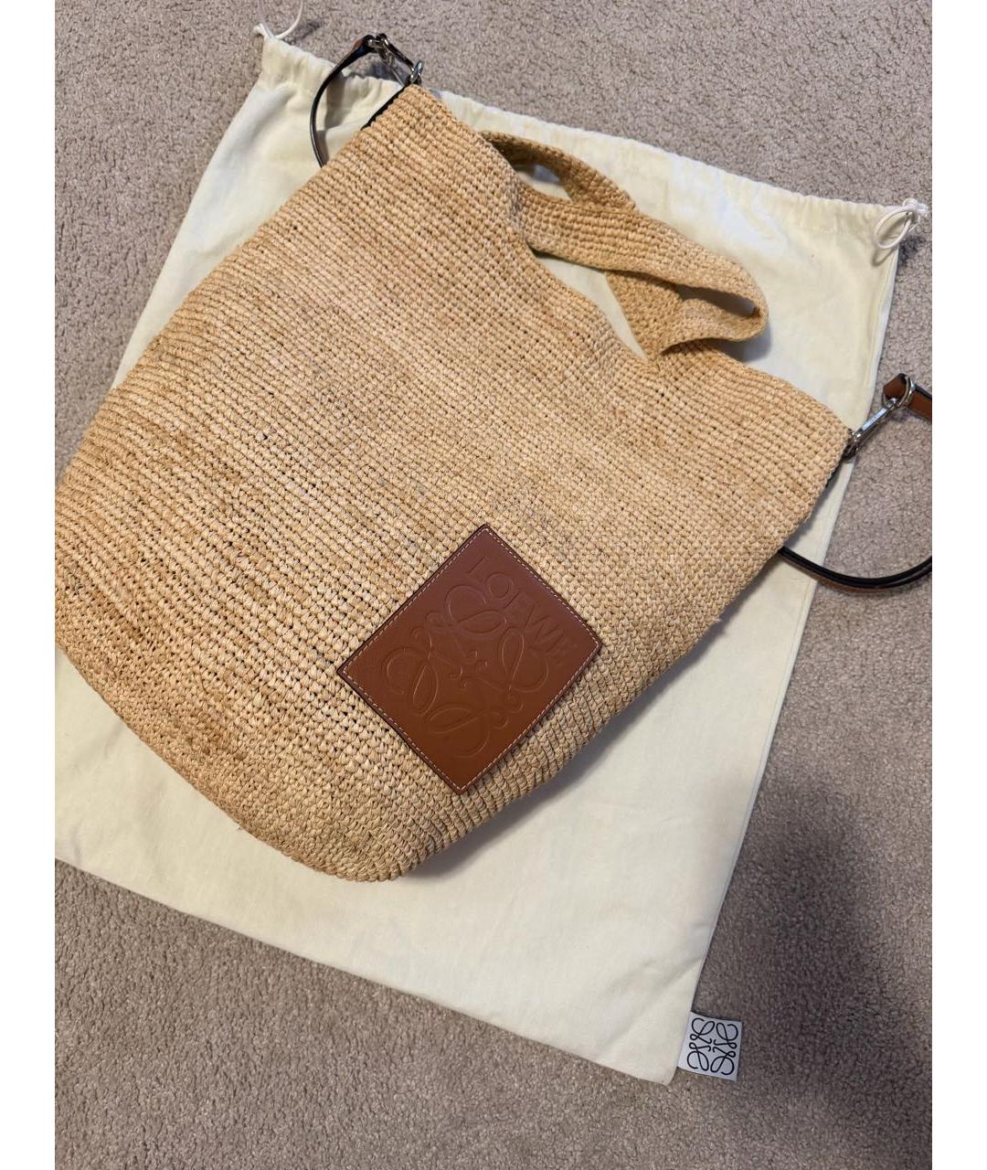 LOEWE Бежевая пляжная сумка, фото 2