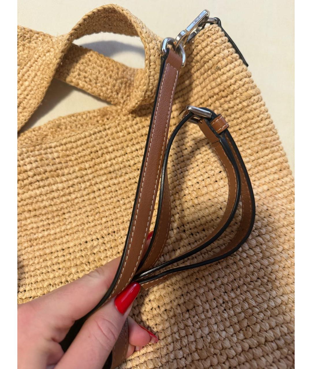 LOEWE Бежевая пляжная сумка, фото 4