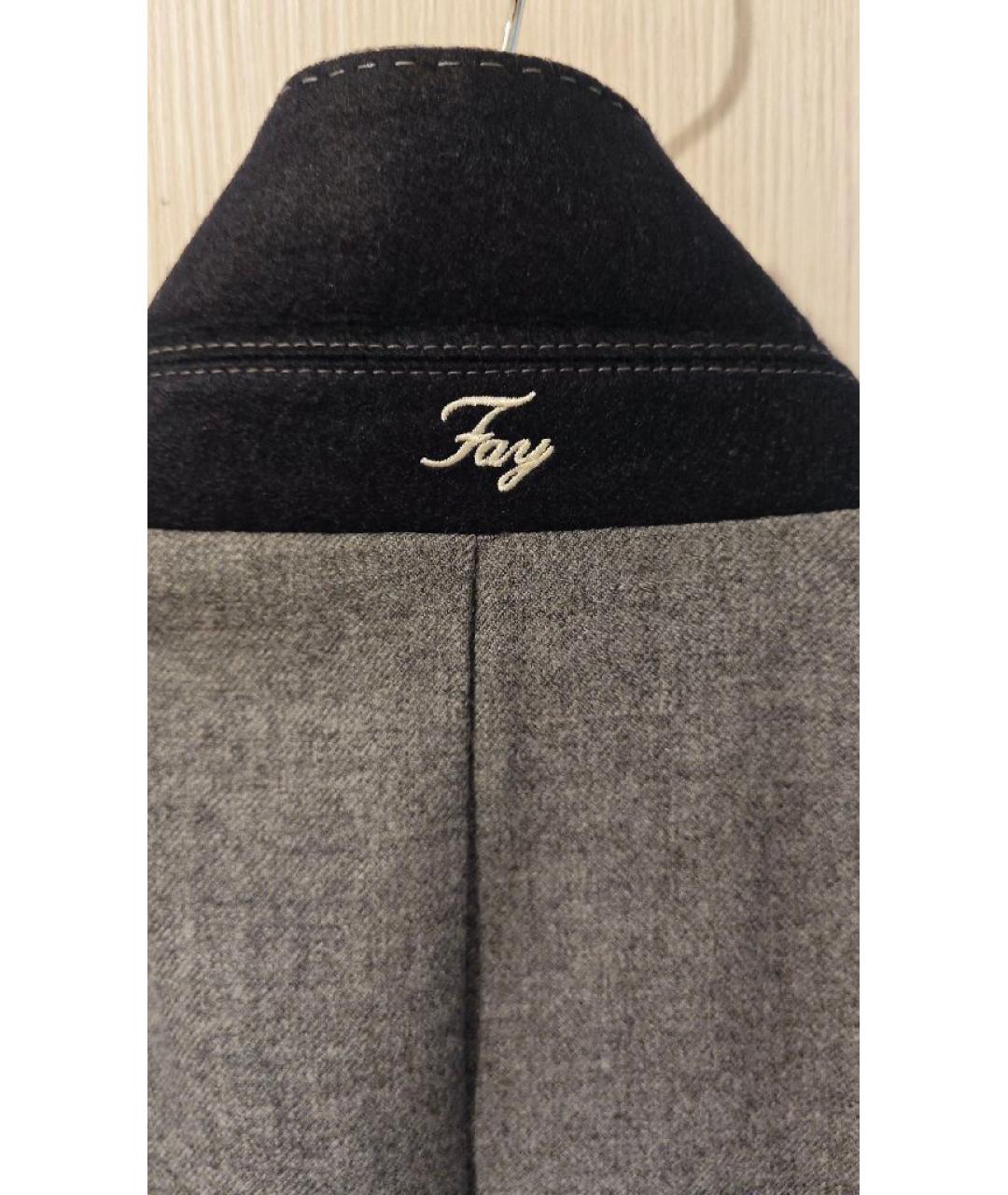 FAY Серый шерстяной жакет/пиджак, фото 5
