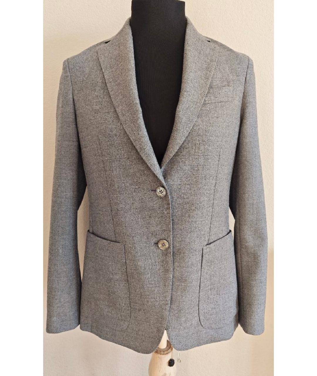 FAY Серый шерстяной жакет/пиджак, фото 9