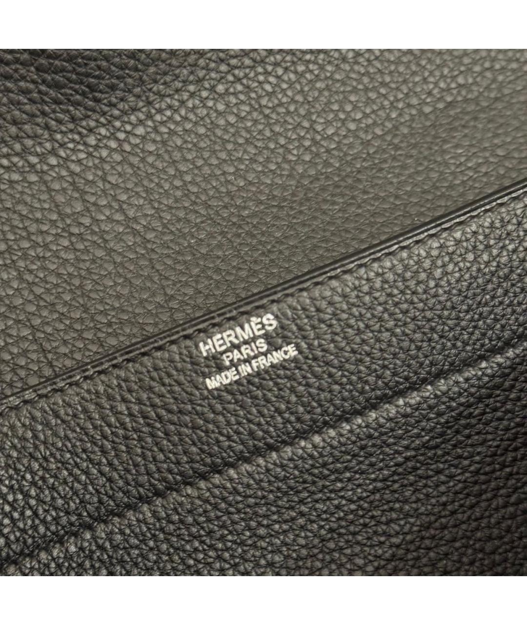 HERMES Черный кожаный портфель, фото 5