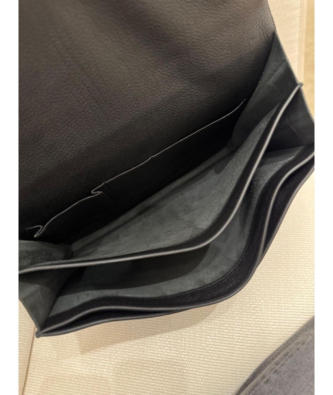 HERMES Черный кожаный портфель, фото 2