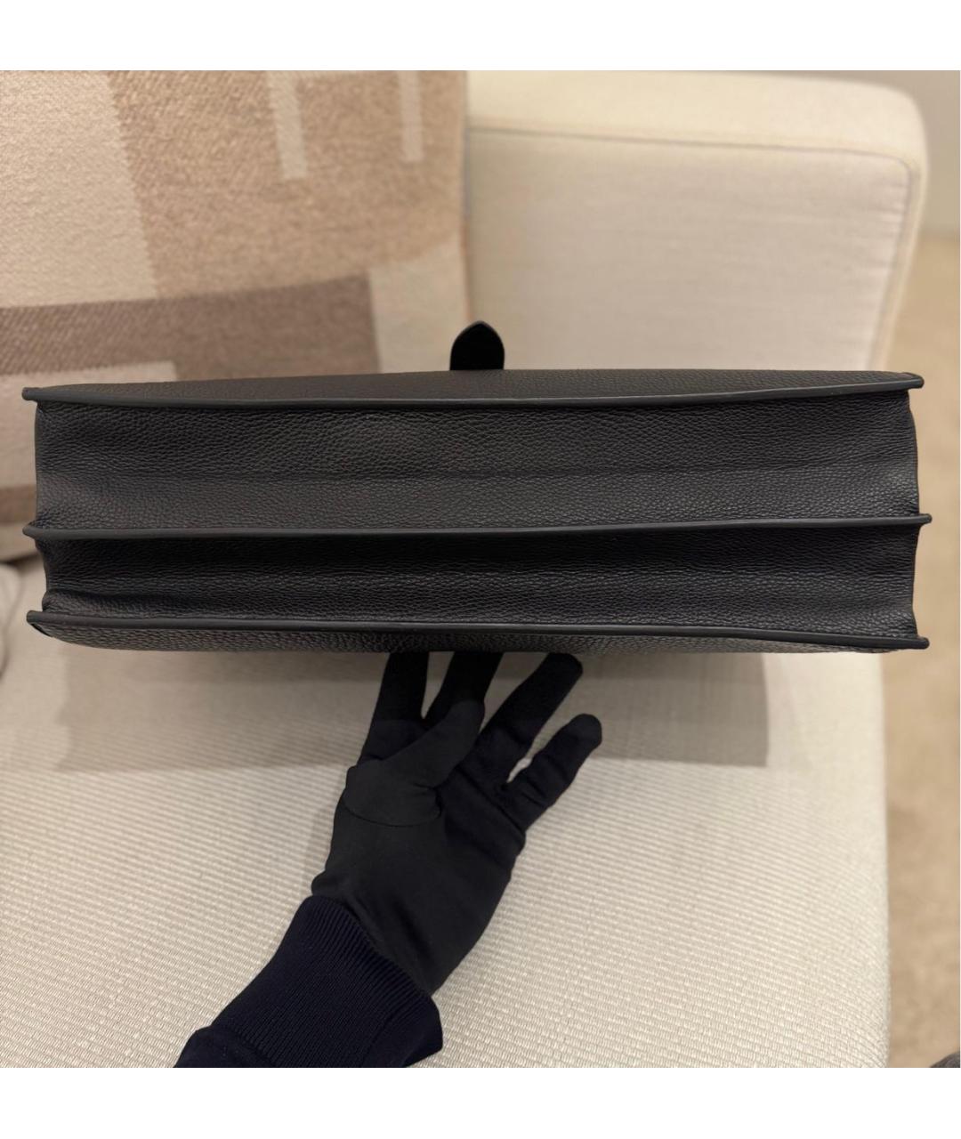 HERMES Черный кожаный портфель, фото 3