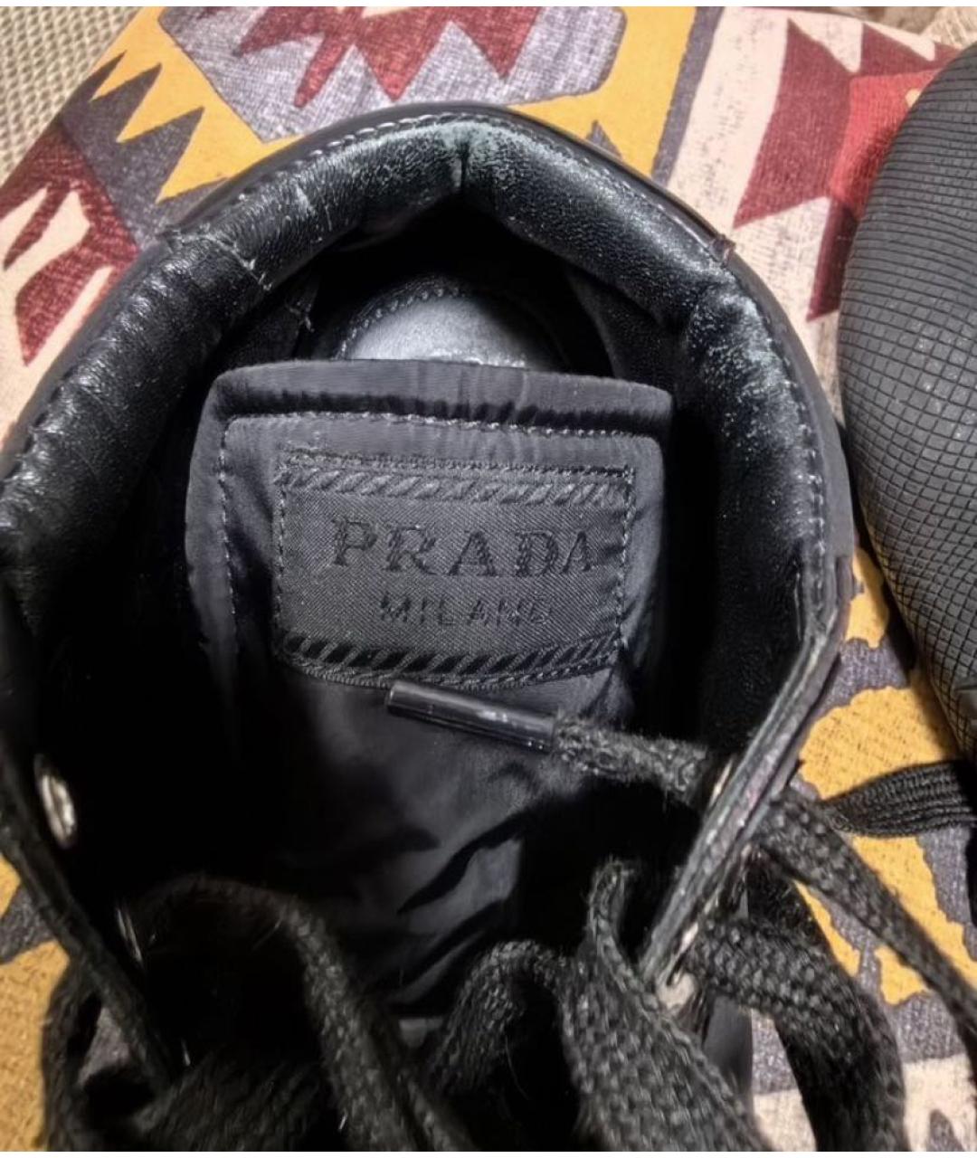 PRADA Черные текстильные кроссовки, фото 3