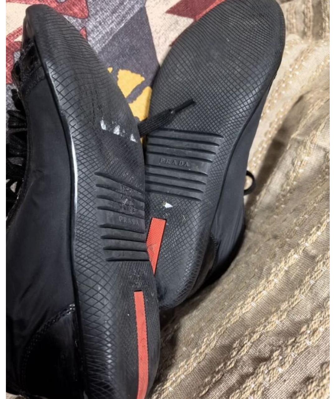 PRADA Черные текстильные кроссовки, фото 5