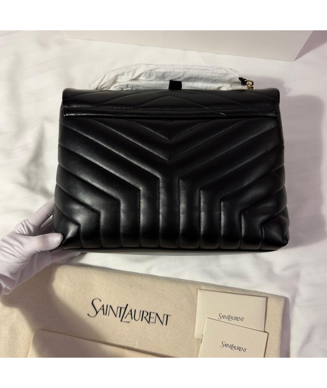SAINT LAURENT Черная кожаная сумка через плечо, фото 6