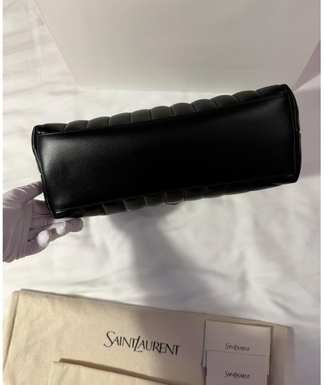 SAINT LAURENT Черная кожаная сумка через плечо, фото 5