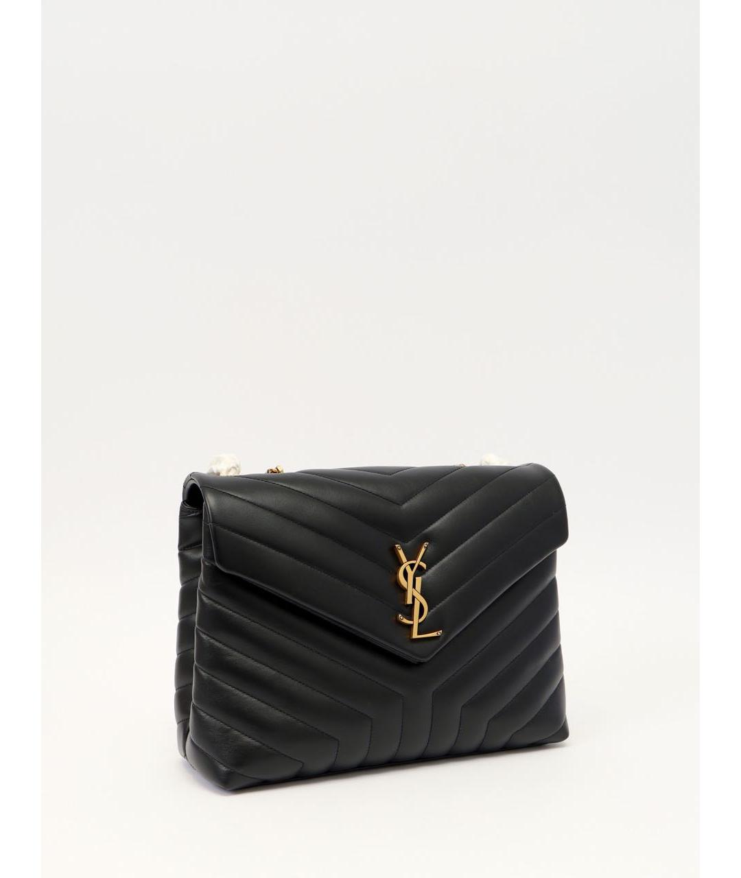 SAINT LAURENT Черная кожаная сумка через плечо, фото 2