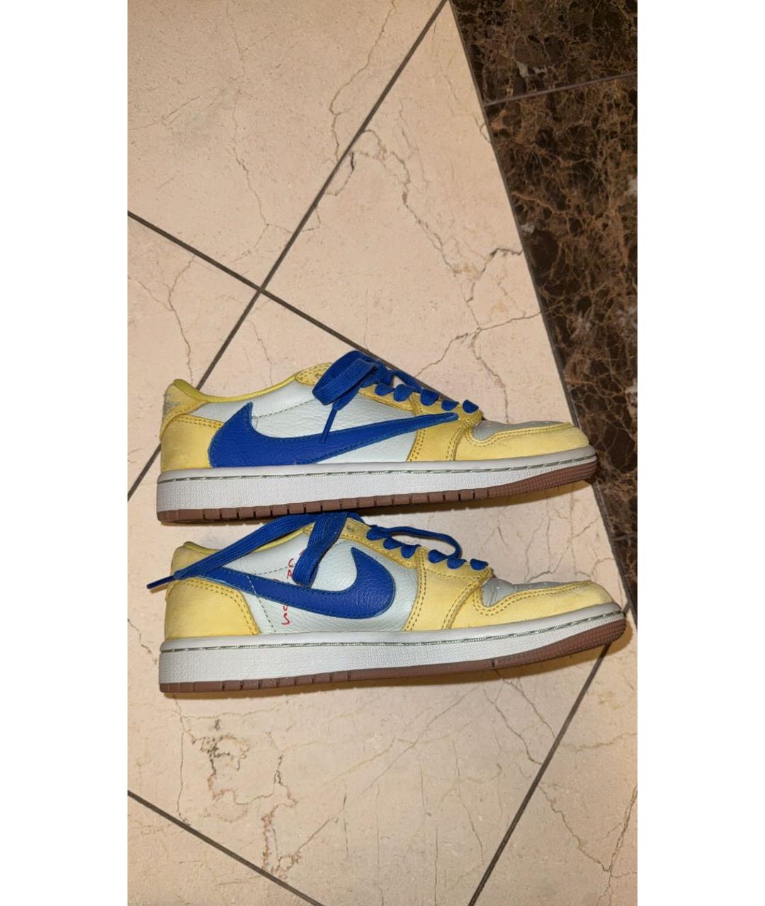 JORDAN Желтые замшевые кроссовки, фото 3