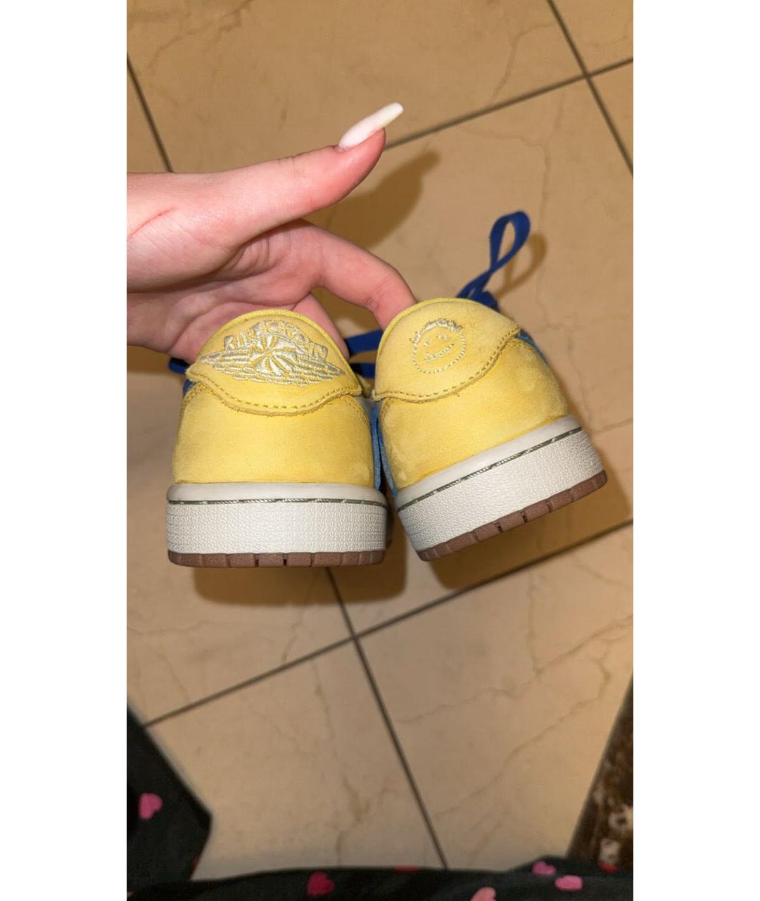 JORDAN Желтые замшевые кроссовки, фото 4