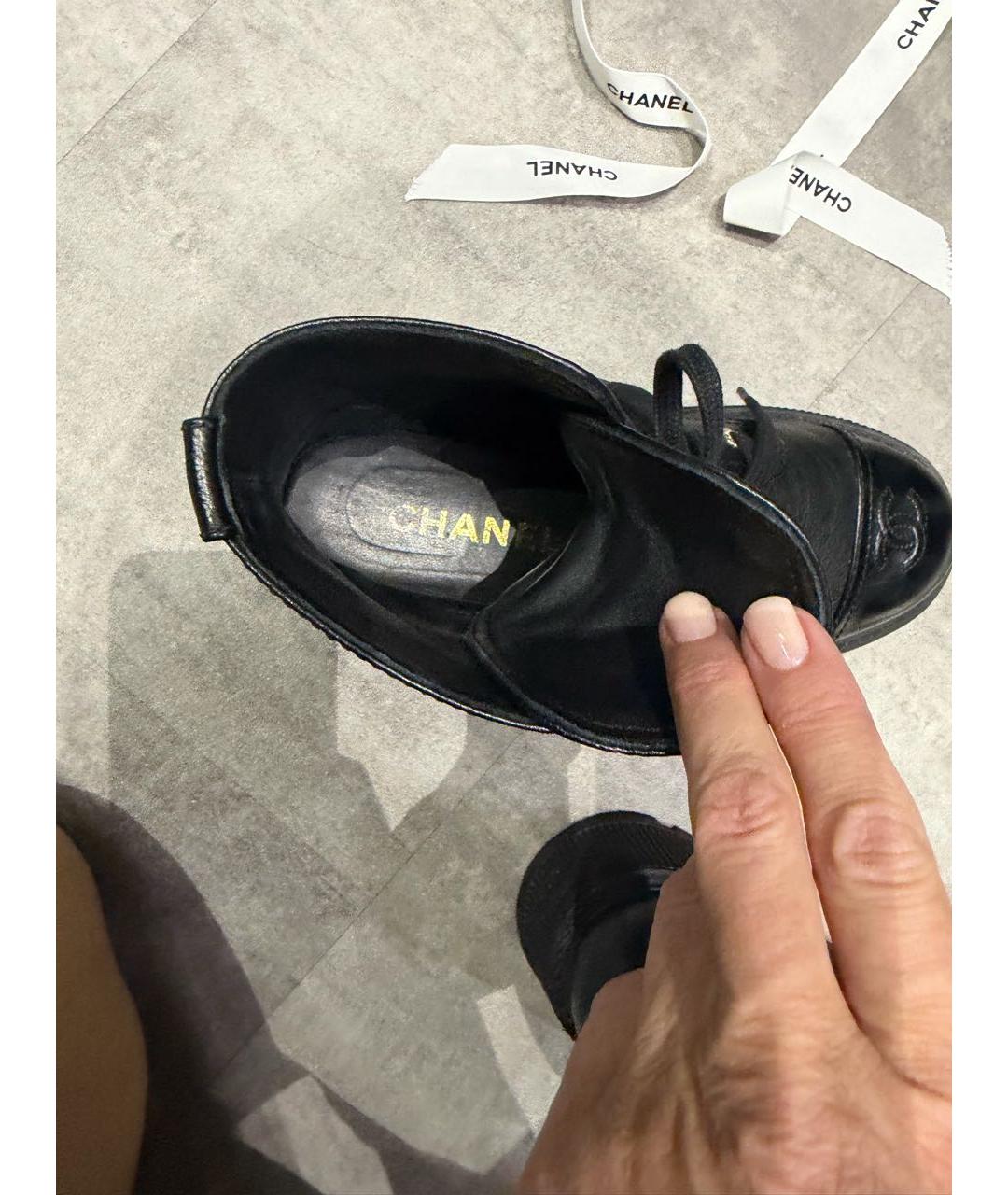 CHANEL Черные кожаные ботинки, фото 8