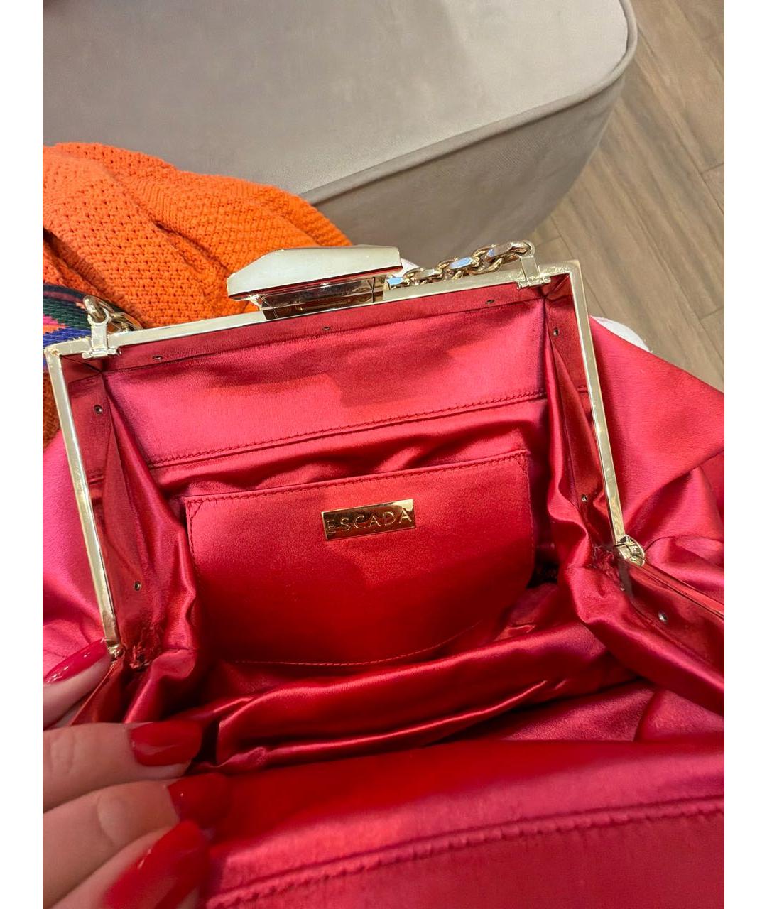 ESCADA Розовая тканевая сумка с короткими ручками, фото 5