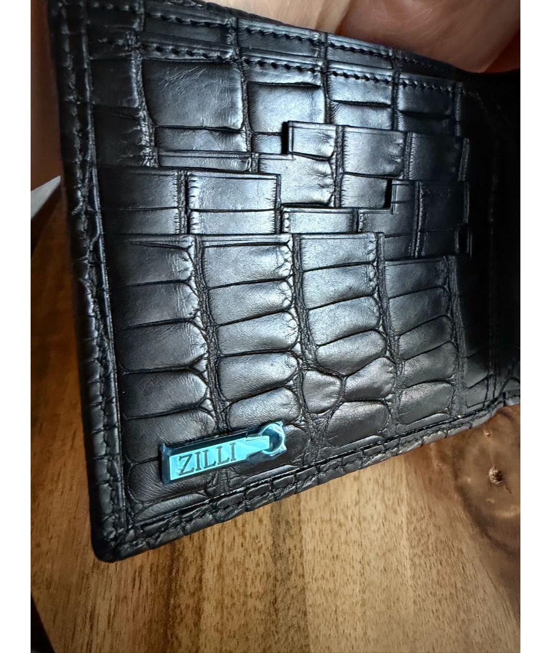 ZILLI Черный кошелек из экзотической кожи, фото 4