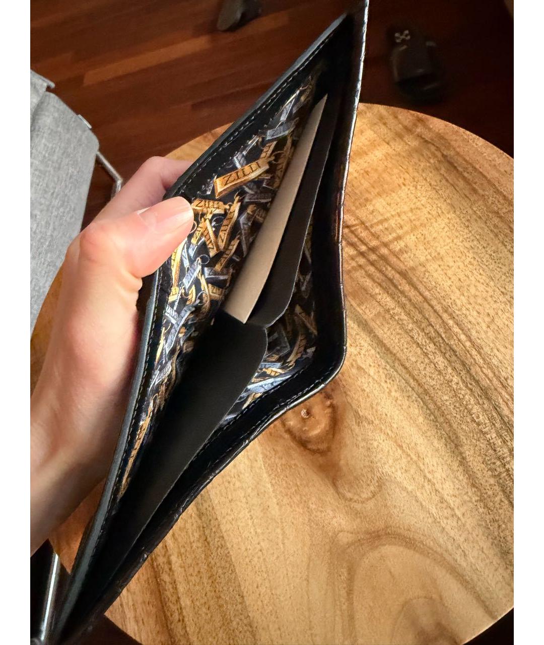 ZILLI Черный кошелек из экзотической кожи, фото 3