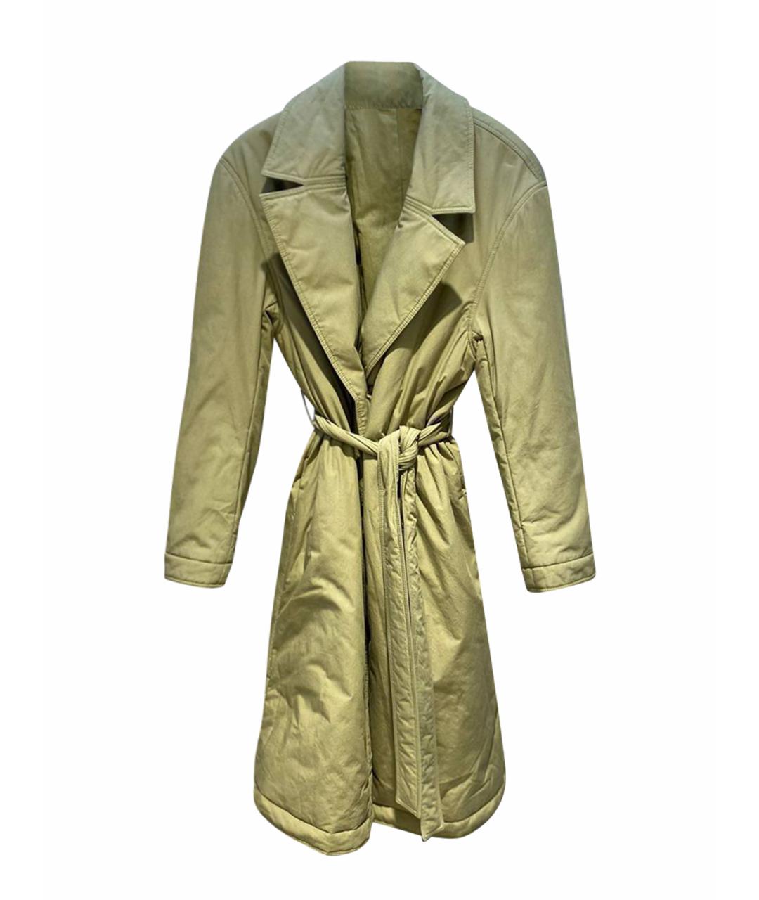 REJINA PYO Зеленые синтетическое пальто, фото 1