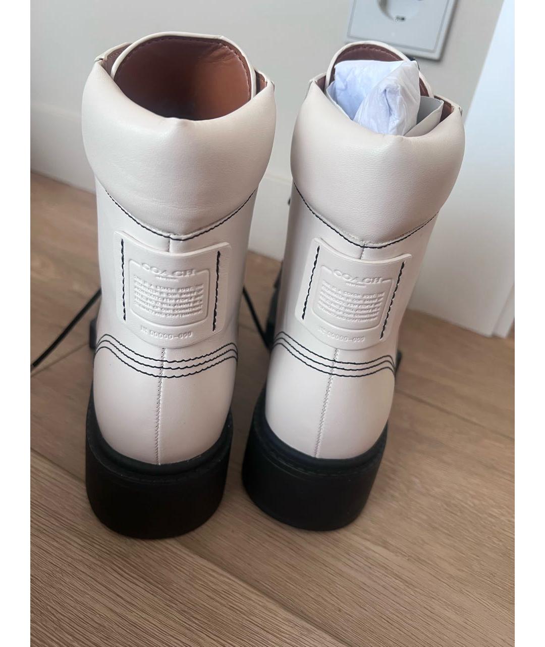 COACH Белые кожаные ботинки, фото 4