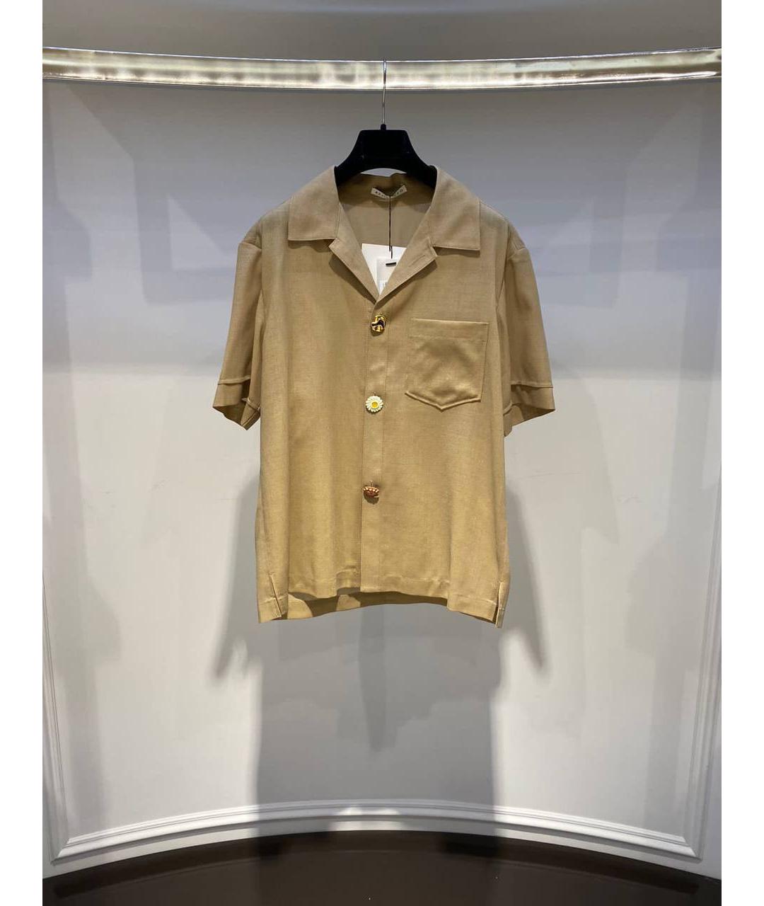 REJINA PYO Бежевая хлопковая блузы, фото 4