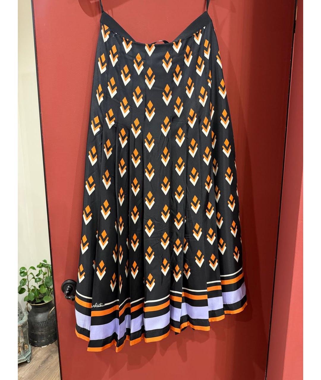 VALENTINO Мульти шелковая юбка миди, фото 2