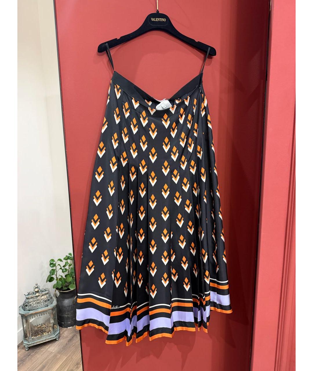 VALENTINO Мульти шелковая юбка миди, фото 7