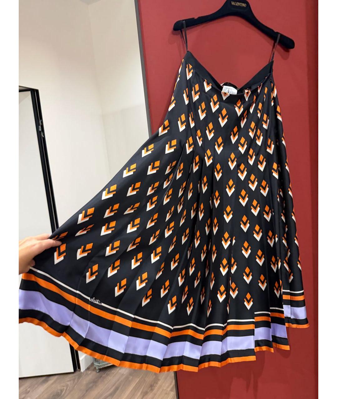 VALENTINO Мульти шелковая юбка миди, фото 3