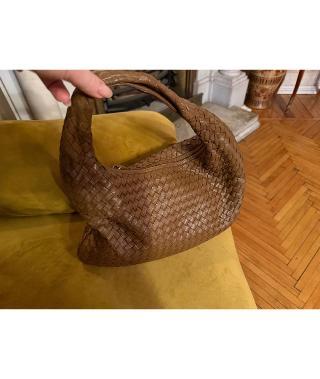 BOTTEGA VENETA Коричневая кожаная сумка тоут, фото 3