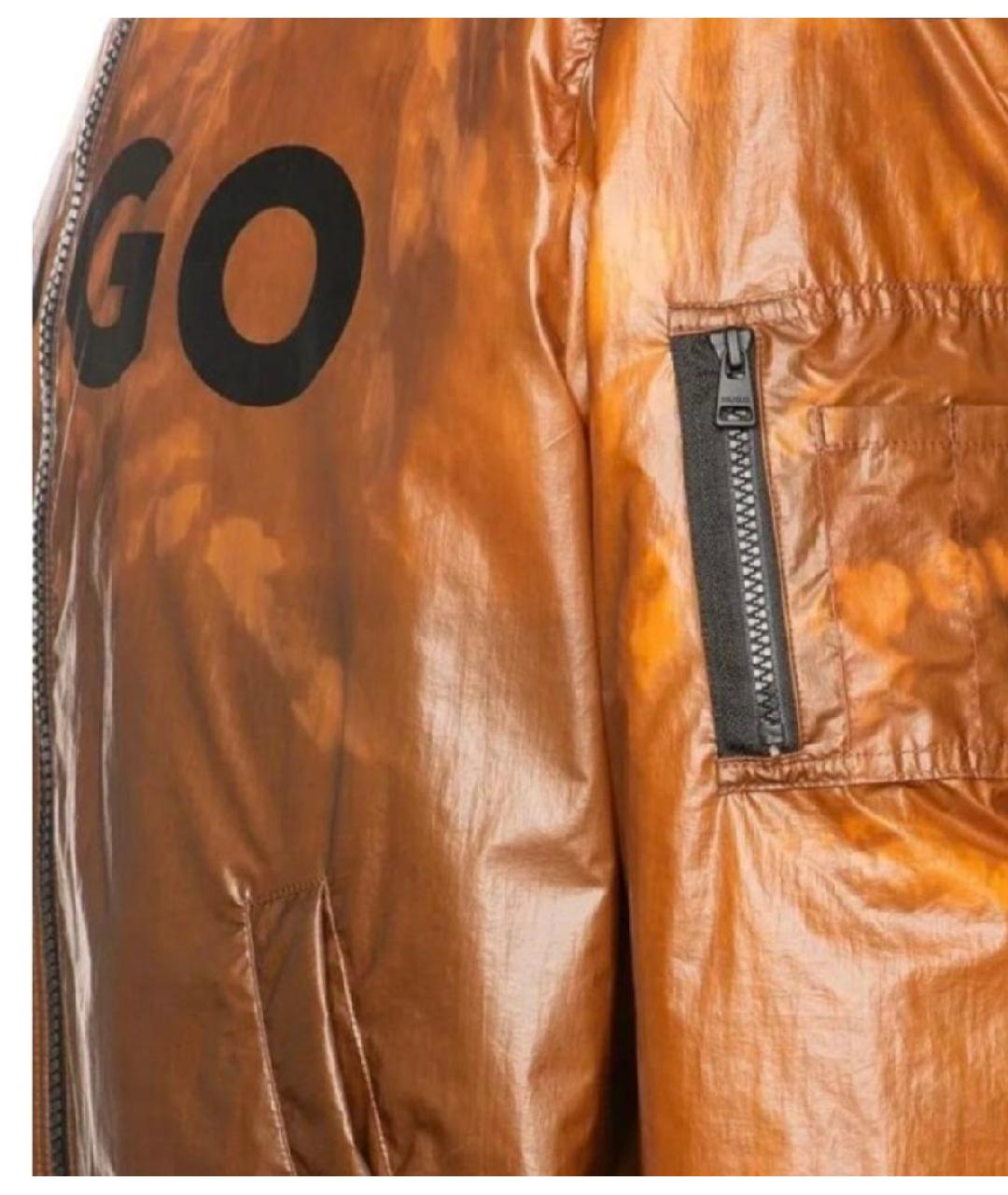 HUGO Горчичная полиамидовая куртка, фото 3