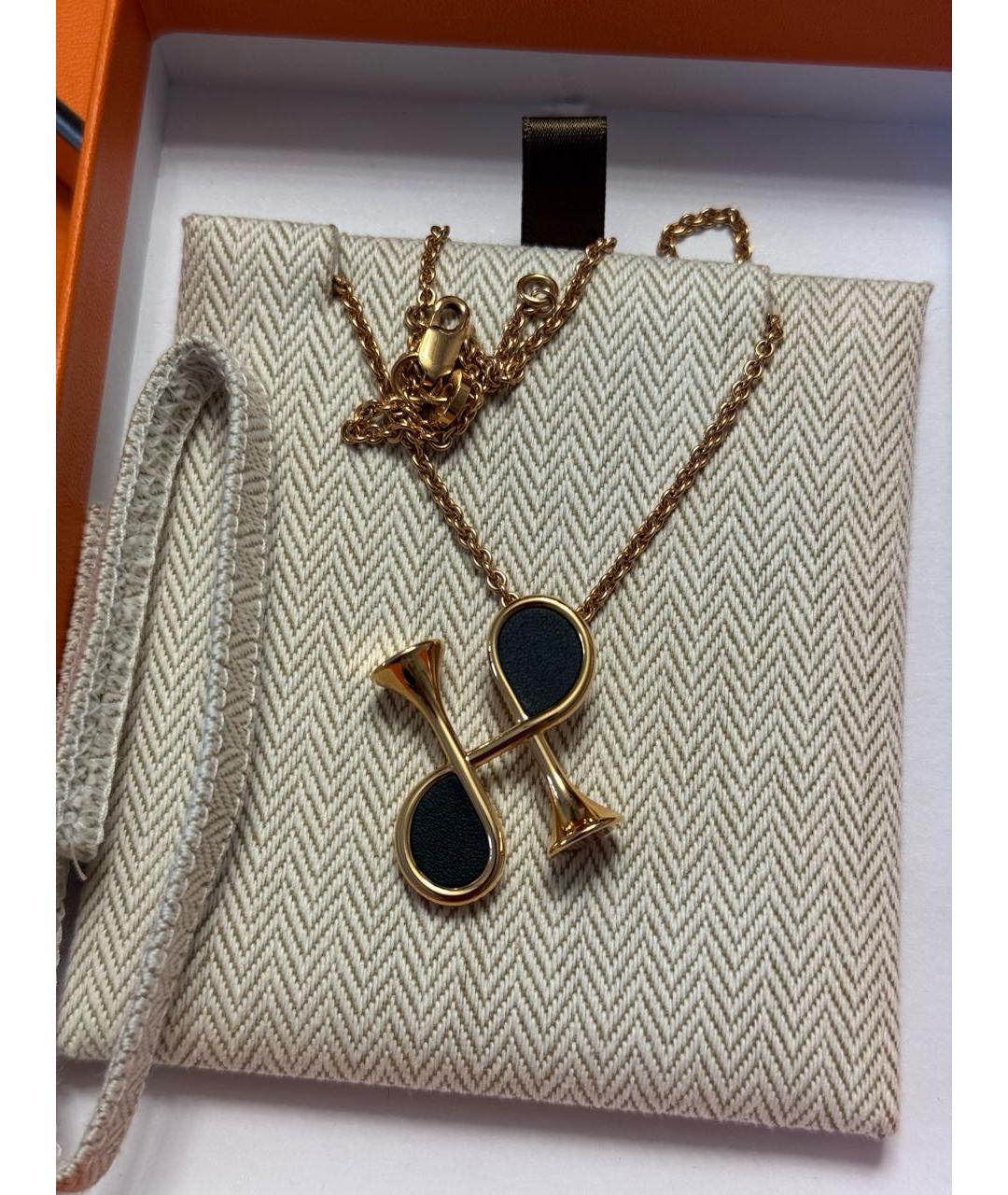 HERMES Золотое металлическое колье, фото 5