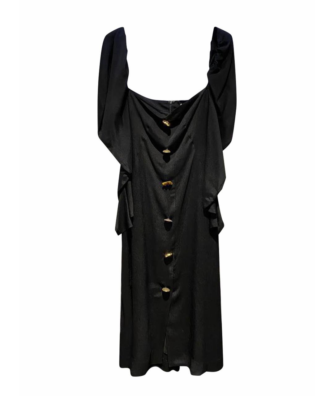 REJINA PYO Черное синтетическое повседневное платье, фото 1