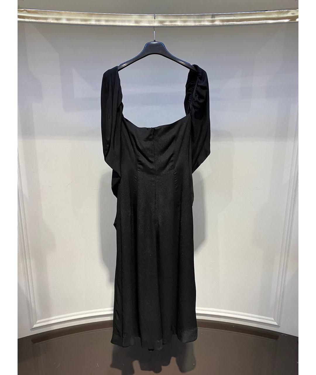 REJINA PYO Черное синтетическое повседневное платье, фото 3