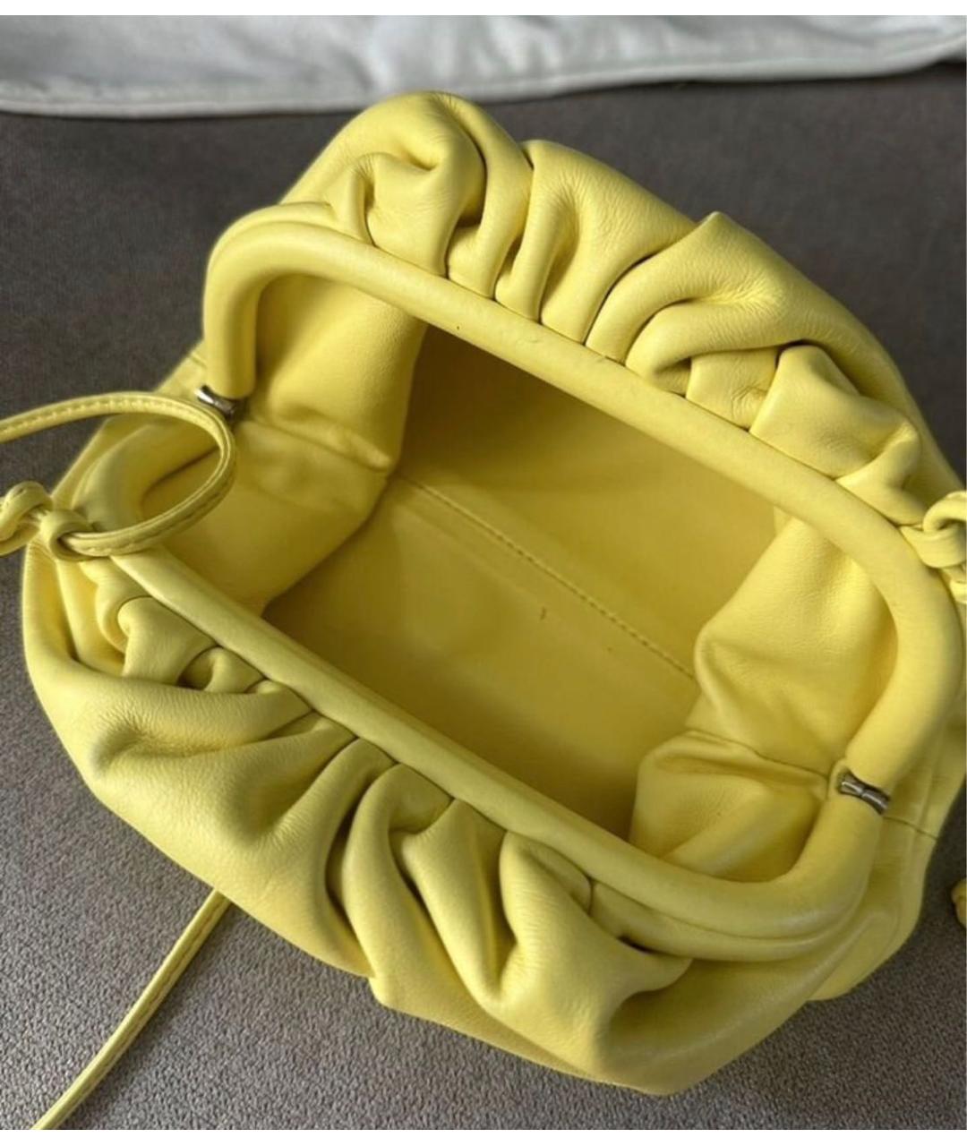 BOTTEGA VENETA Желтая кожаная сумка через плечо, фото 4