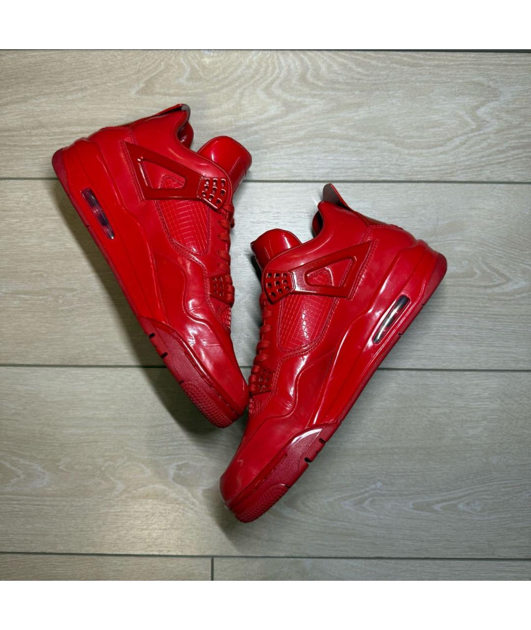 JORDAN Красные кожаные высокие кроссовки / кеды, фото 7