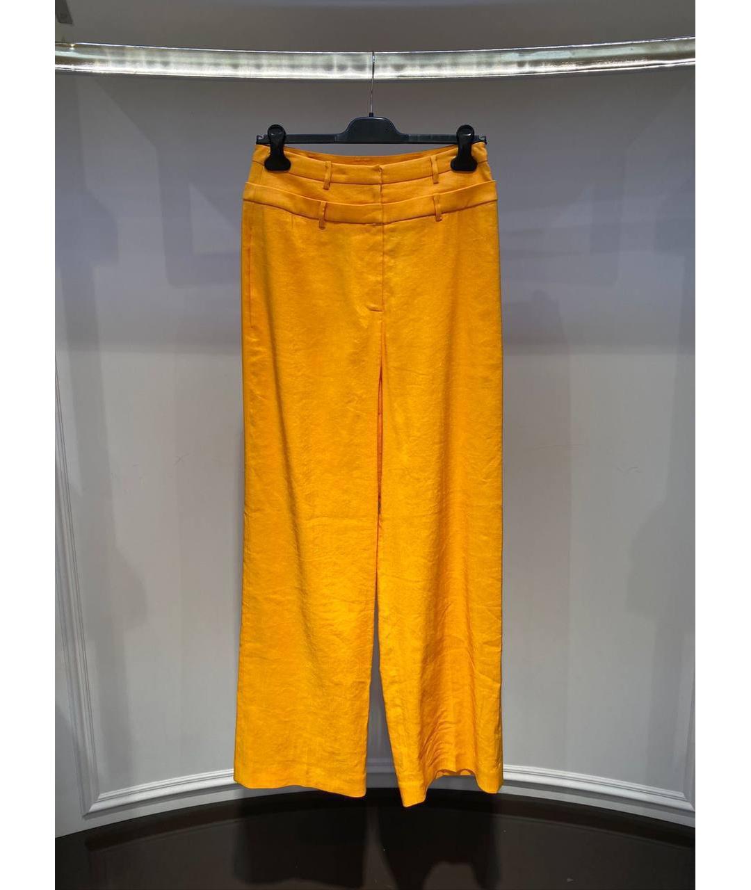 REJINA PYO Желтые хлопковые брюки широкие, фото 4