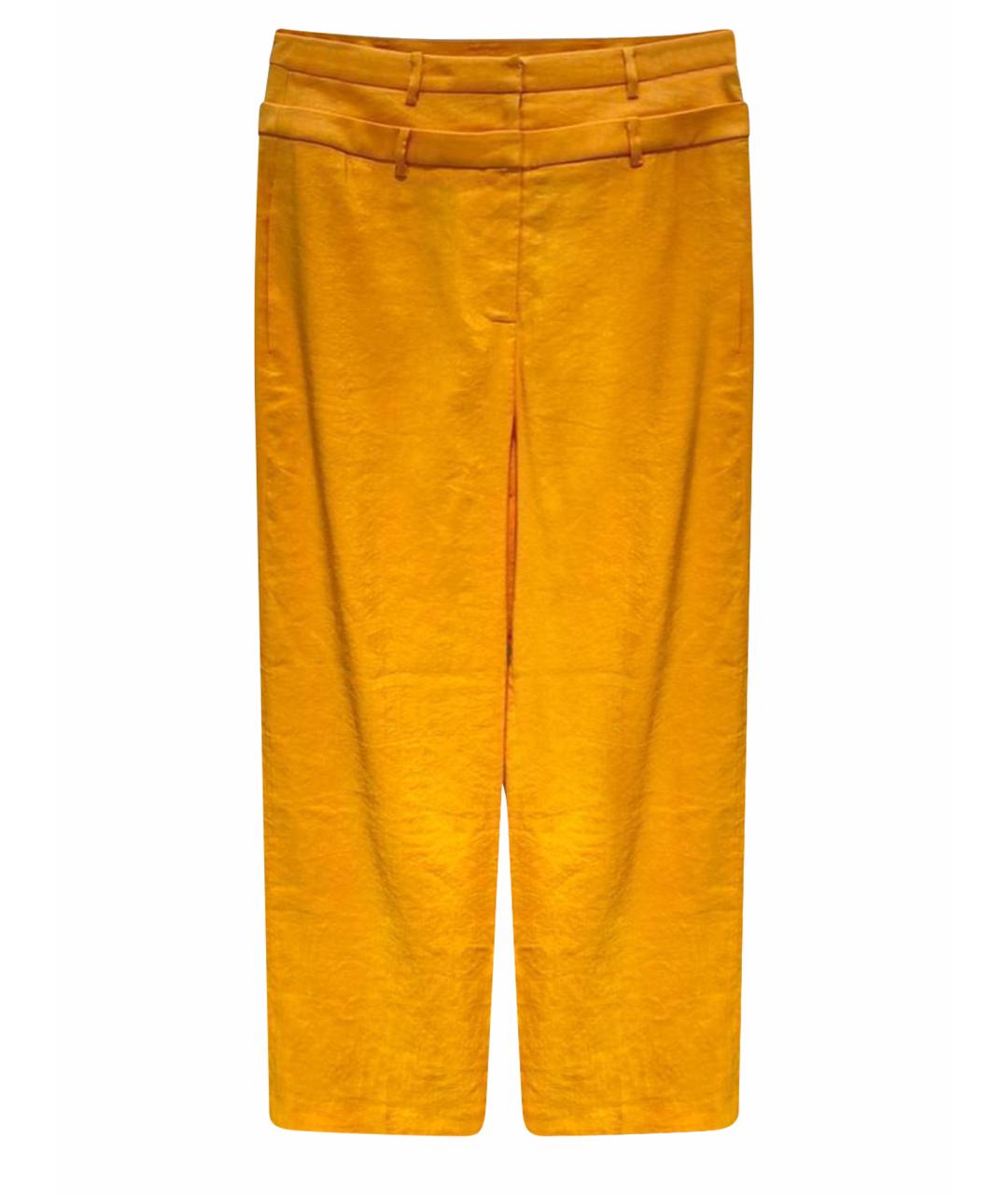 REJINA PYO Желтые хлопковые брюки широкие, фото 1