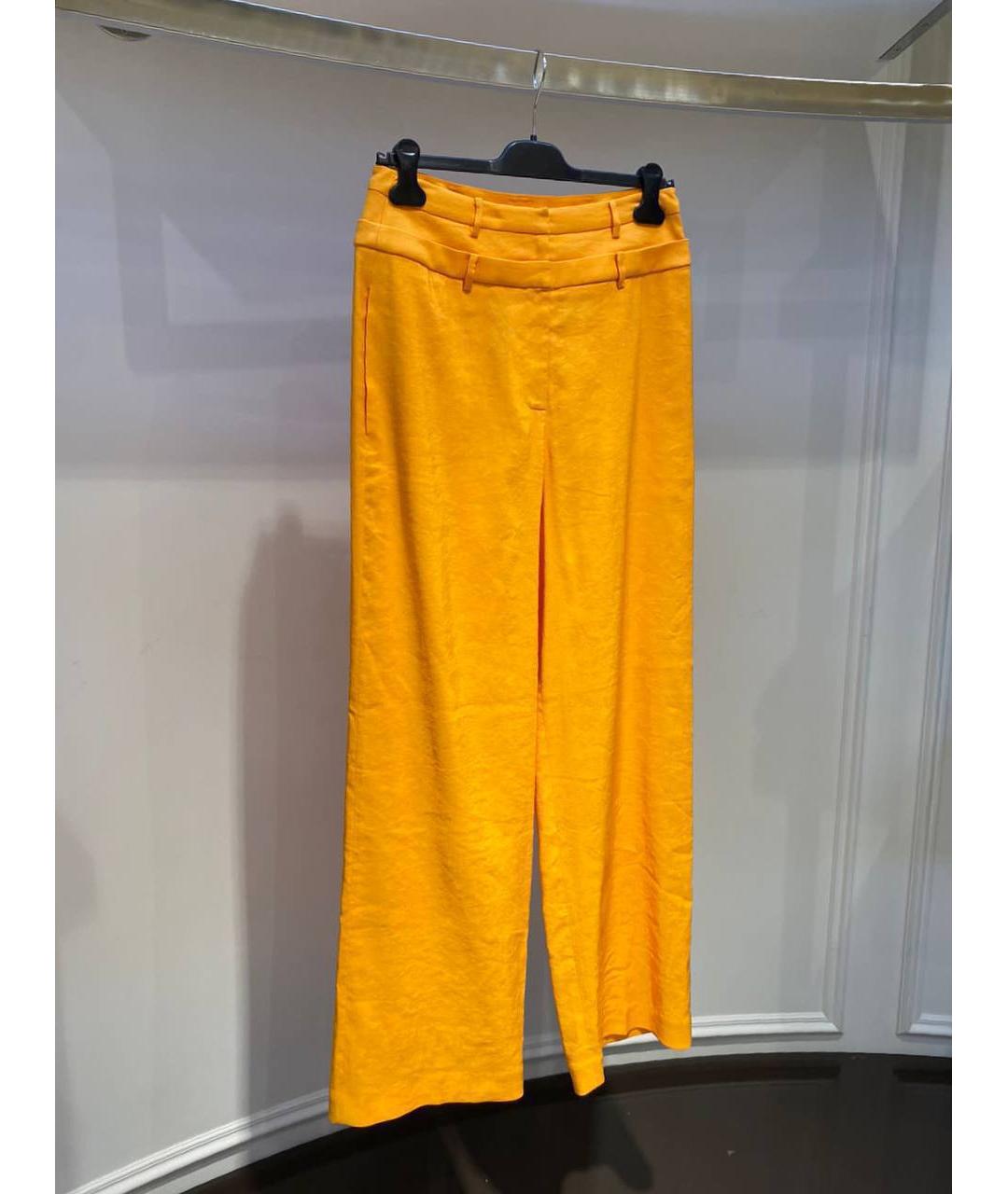 REJINA PYO Желтые хлопковые брюки широкие, фото 2