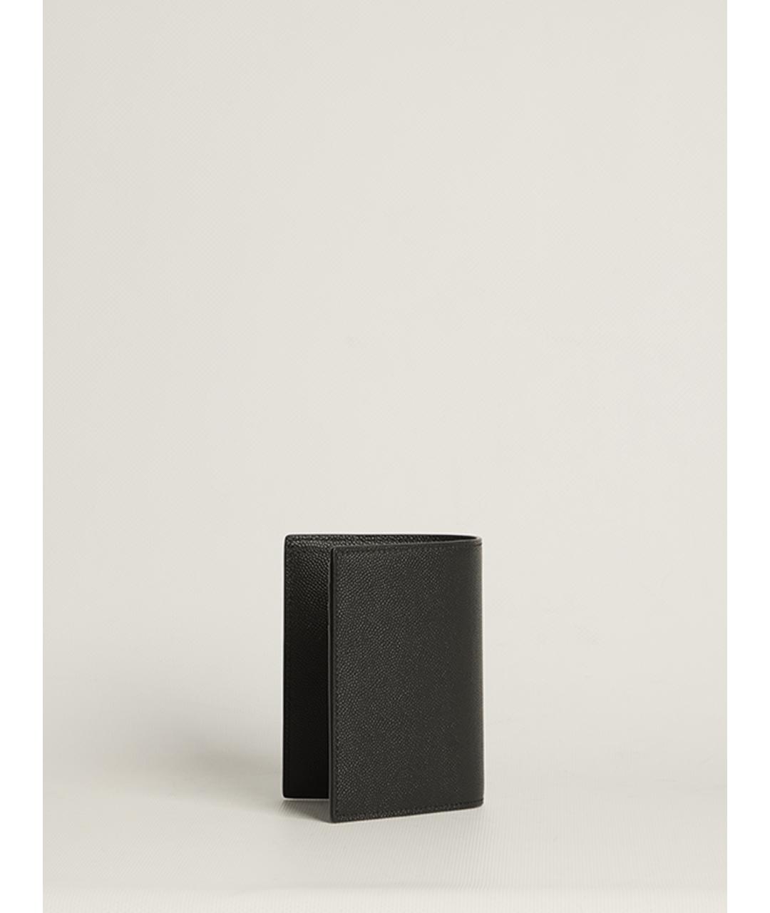 SAINT LAURENT Черный кожаный кошелек, фото 2