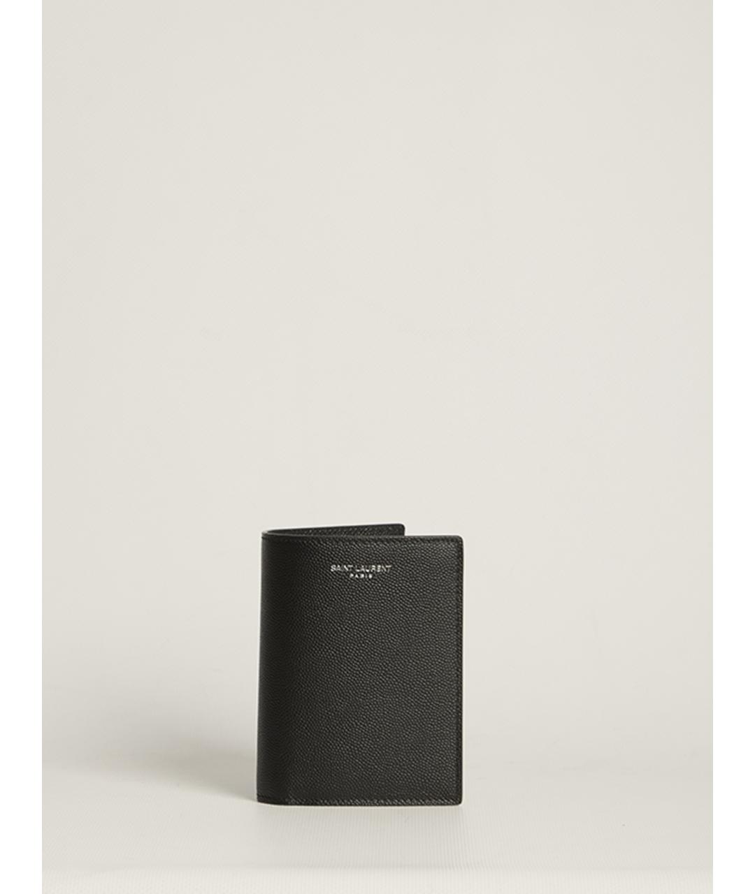 SAINT LAURENT Черный кожаный кошелек, фото 5